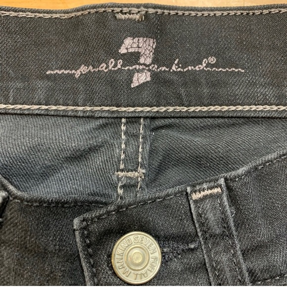 7 FOR ALL MANKIND Black Bootcut Jeans Sz 25 - Picture 2 of 9